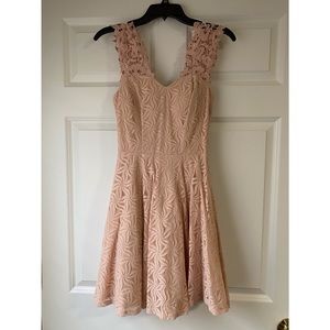 Light pink/peach juniors lace dress